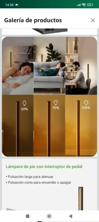 Lámpara de pie moderna madera y luz LED