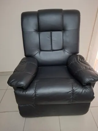 Sillón masaje piel sintética negro