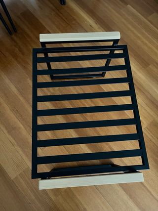 Pouf hierro negro y naranja