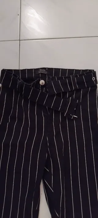 Pantalón rayas negro talla M