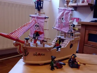 Barco Pirata Madera Juguete