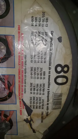 Cadenas para nieve 80 no usadas