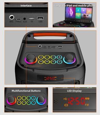 Altavoz Karaoke Gesnada Negro Multicolor