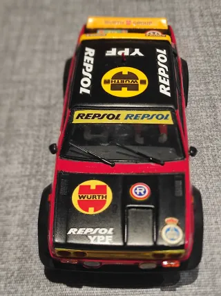 FIAT 131 ABARTH SCALEXTRIC CON CHASIS 3D