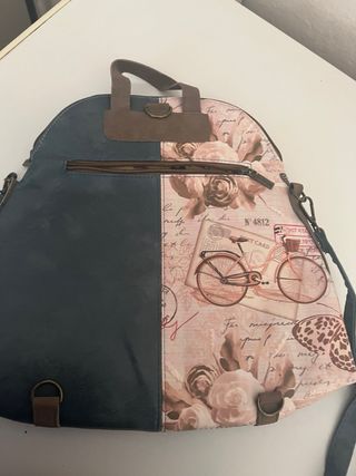 Mochila pequeña mujer rosa y azul