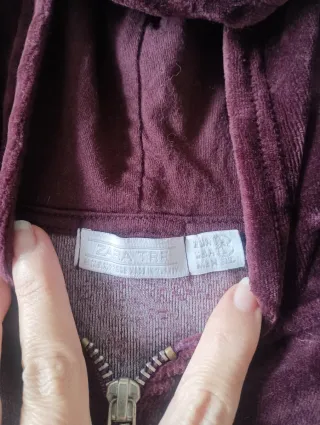 Sudadera Zara Terciopelo Capucha Talla M.