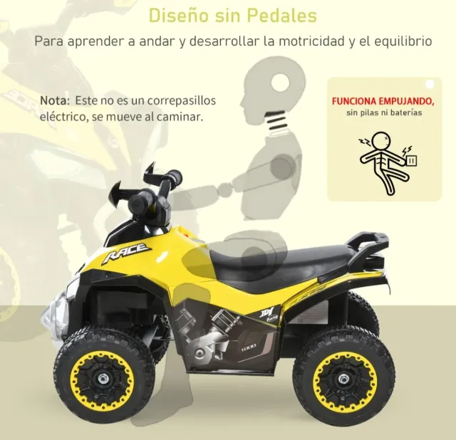 Correpasillos Quad Todoterreno Amarillo