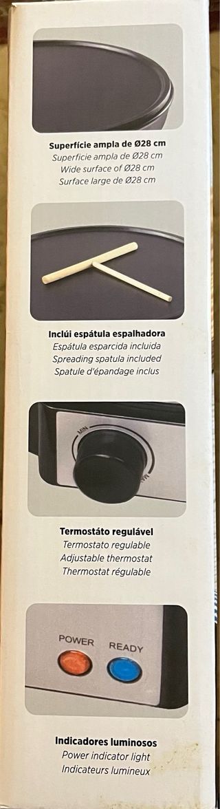 Crepera eléctrica con espátula de madera