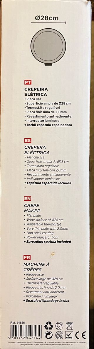 Crepera eléctrica con espátula de madera