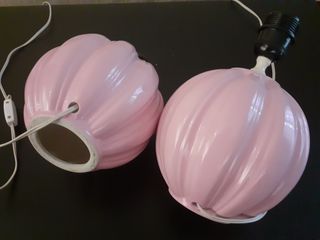 Lamparas mesilla ceramica rosa