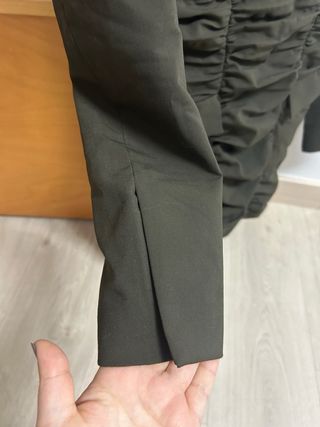 Vestido blazer Zara fruncido verde XS