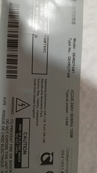 Placa Base y Fuente Alimentación Samsung QE49Q7FAM