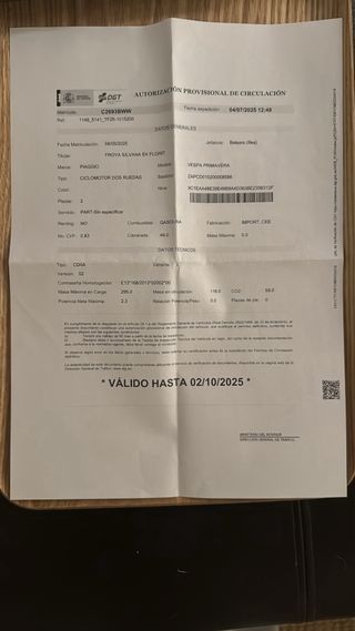 Vespa Primavera 49cc - 148km