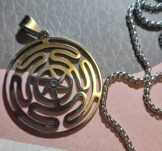 Colgante Círculo Laberinto Estrella acero