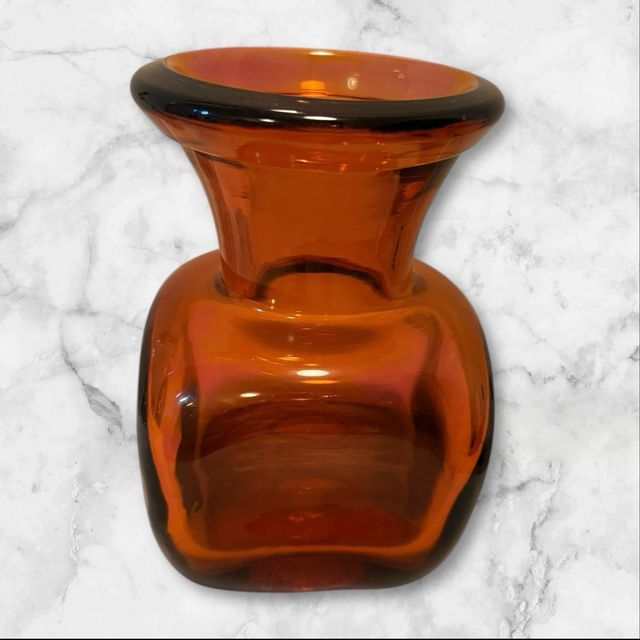 Vaso di vetro vintage ambra