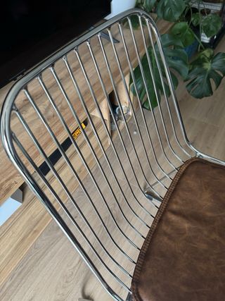 Silla Maison du Monde industrial cuero y metal