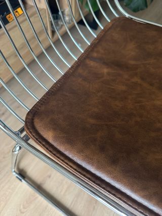 Silla Maison du Monde industrial cuero y metal