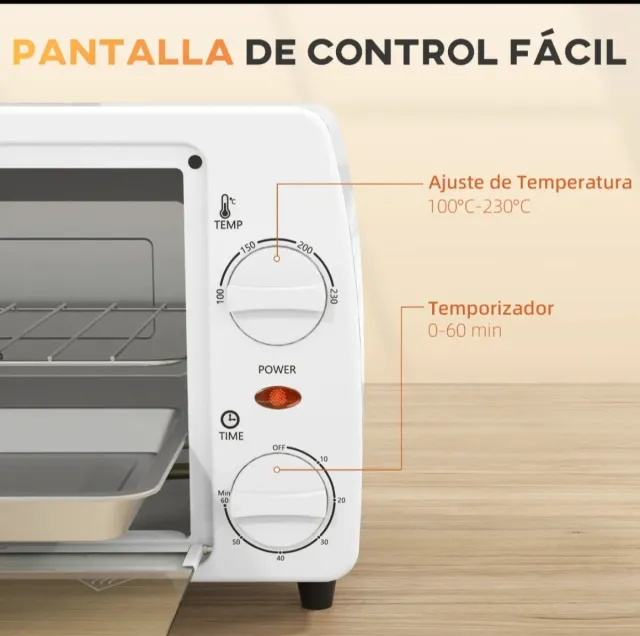 Horno Eléctrico Sobremesa 10L 750W