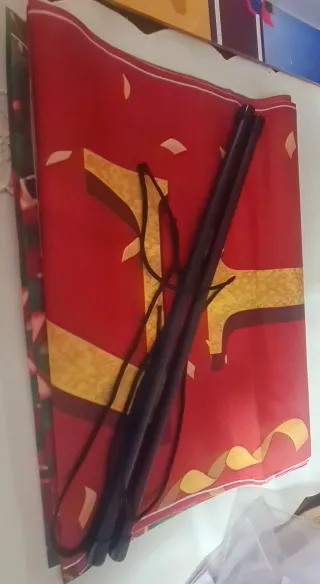 Pancarta Feliz Navidad. Tela y soportes