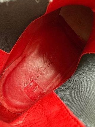 Stivali Chelsea grigi da uomo con fodera rossa