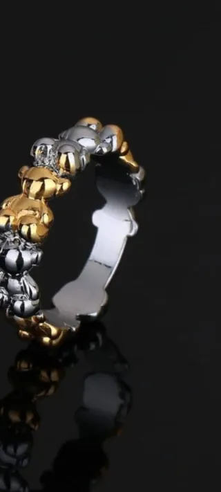 Anillo Tous Ositos Dorado y Plateado