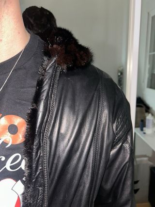 Chaqueta de piel reversible, talla M-L