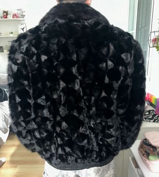 Chaqueta de piel reversible, talla M-L