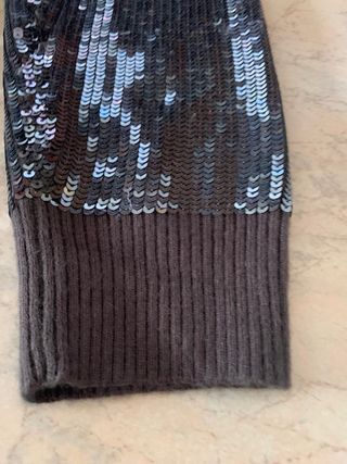 Cardigan con paillettes iridescenti grigie donna