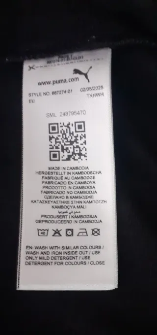 Chaqueta Puma Negra Niño Talla 15-16 Años