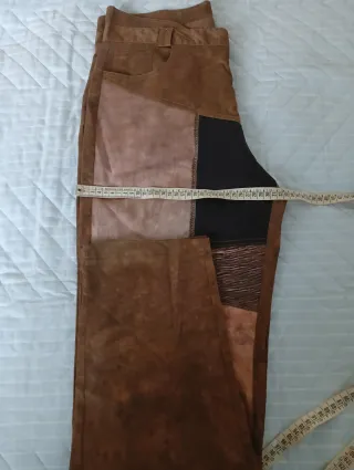 Pantaloni patchwork taglia L