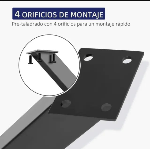 Juego 2 Patas Mesa Estilo Industrial