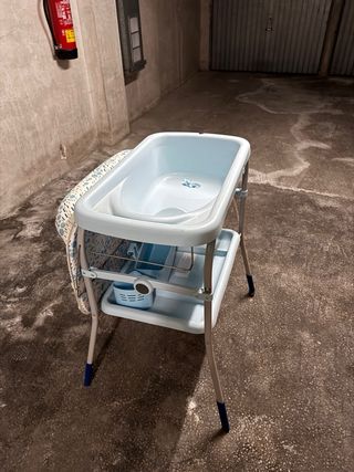 Cambiador bañera bebé azul