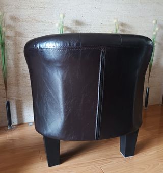 2 Sillones Chesterfield Cuero Marrón Oscuro