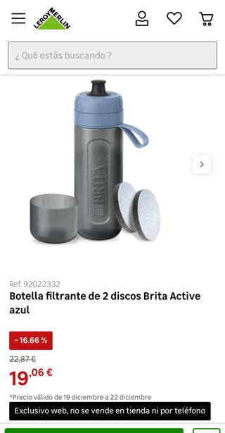 Botella de agua Brita con filtro