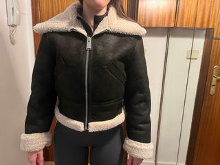 Chaqueta Mango Negra y Beige