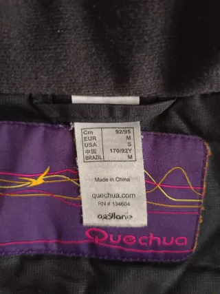 Chubasquero Quechua Talla M mujer Negro