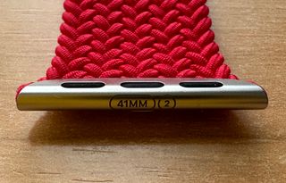 Apple Watch 41mm. Product Red Braided Solo Loop 2
