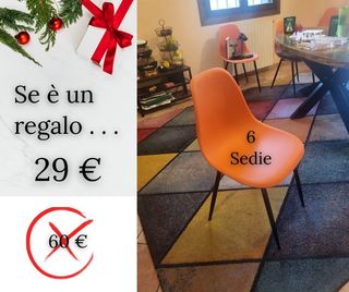 6 Sedie Arancioni in Polipropilene