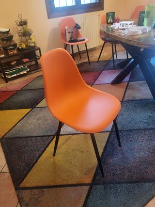 6 Sedie Arancioni in Polipropilene