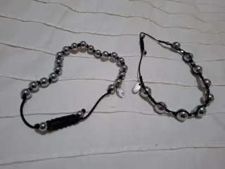 Pulsera LOTUS STYLE Bolas Acero y Macramé