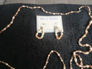 Conjunto artesanal collar y pendientes O Grove