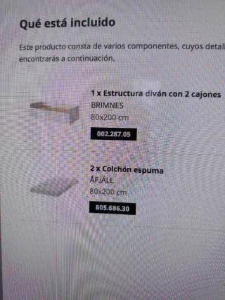 Sofá Cama Matrimonio IKEA Blanco