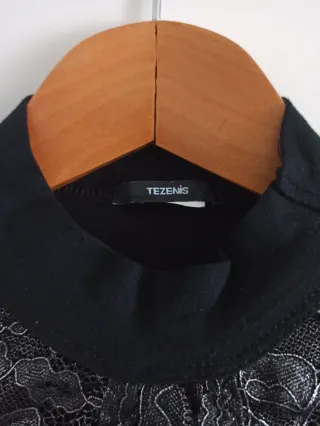 Body fiesta encaje negro y plateado