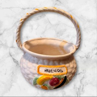 Figura Huevera Porcelana Frutas