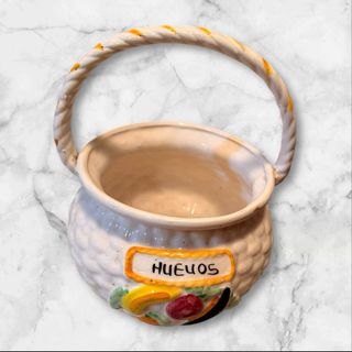 Figura Huevera Porcelana Frutas