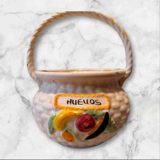 Figura Huevera Porcelana Frutas