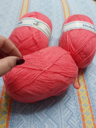 Gomitoli lana soffice rosa