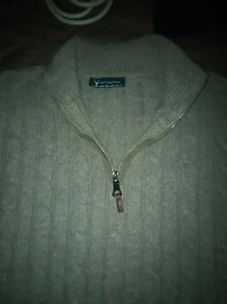 Jersey lana hombre trenzado cremallera M/L