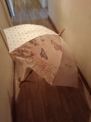 Paraguas Princesa con Mariposas y Corazones