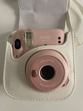 Instax Mini 11 Rosa + Funda Blanca